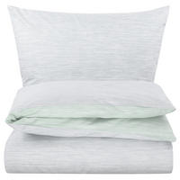 BETTWÄSCHE 155x220 Renforce Wende Bettbezug Melange Silber Grün - Silberfarben/Grün, Textil (155/220cm) - Carpe Sonno