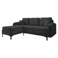 ECKSOFA Venice, Seite: Links - Schwarz/Rosa, Holz/Textil (225/172cm) - MIRJAN24