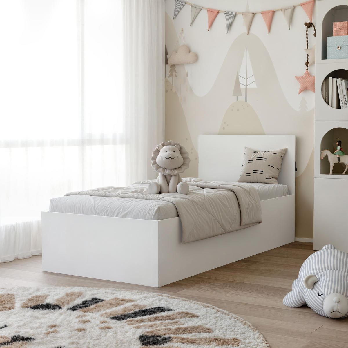 BETT SIMPLE 90/200 cm Bettkasten, ohne Matratze, Weiß - Weiß, Holz/Holzwerkstoff (90/200cm) - Idohome