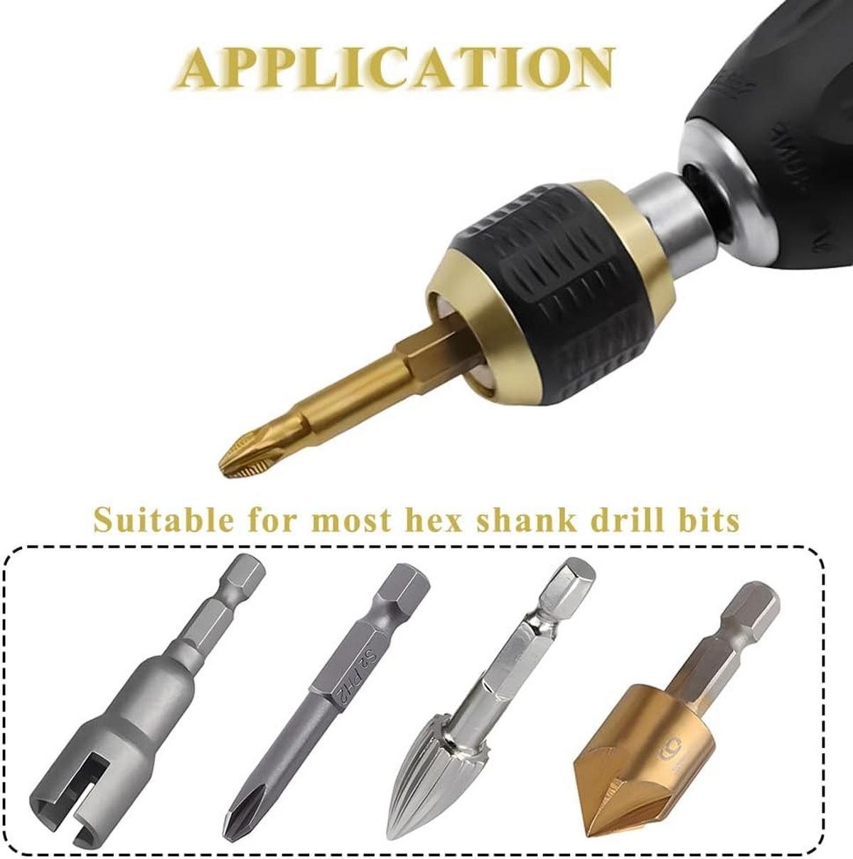 BOHRER – 2er-Pack – mit Sechskantschaft und Bohrfutteradapter - Schwarz, Metall (6/2.4/2.4cm) - DCA