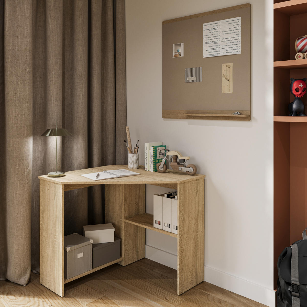 SCHREIBTISCH SPAZIO 80x80x73 cm Bürotisch Computertisch, Sonoma Eiche - Sonoma Eiche, Holzwerkstoff (80/80/73cm) - MASSENO