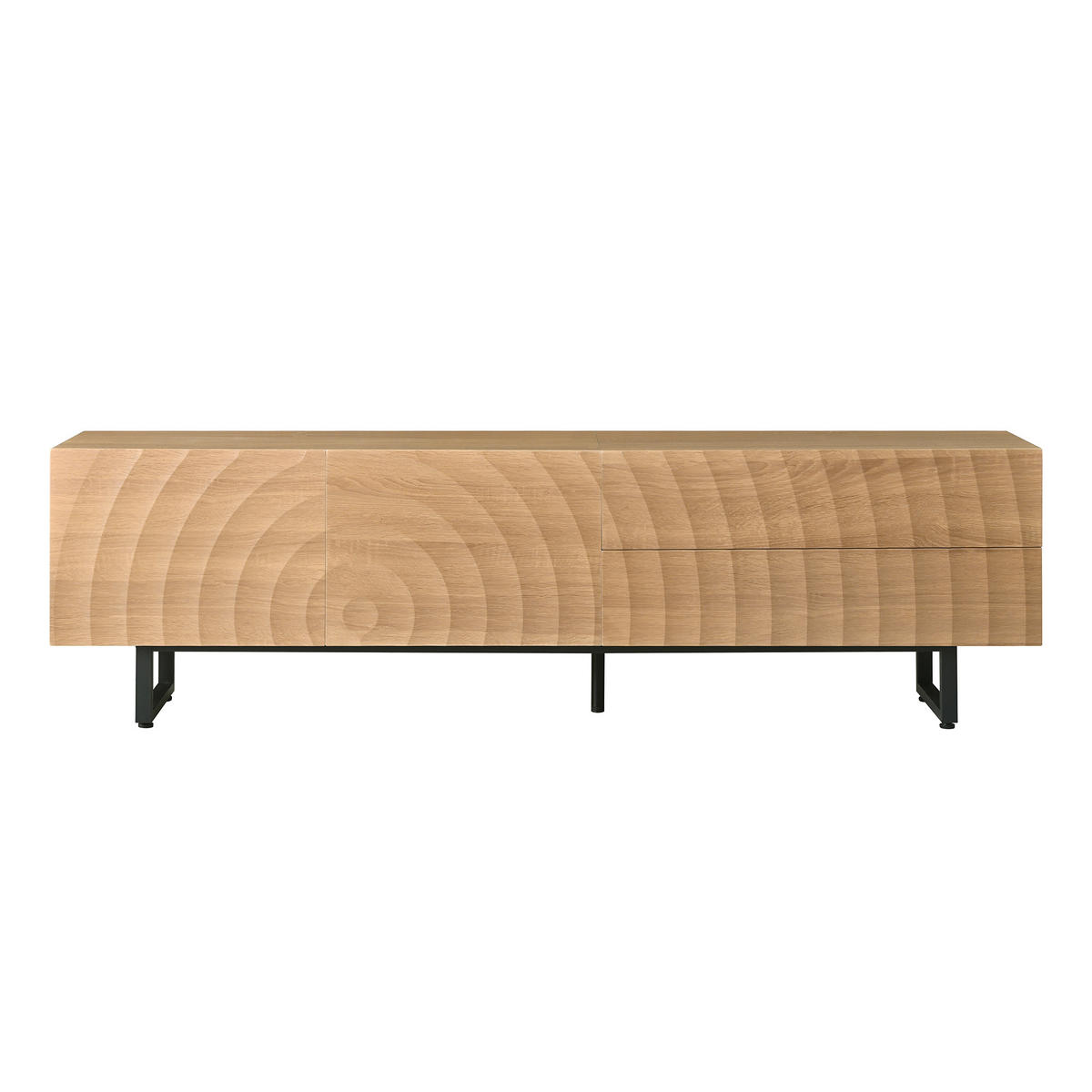 TV-SCHRANK 180 cm Natur Holzoptik mit 3D-Holzstruktur, Schubladen & Schrank - Naturfarben, Holzwerkstoff (180/51.5/38cm) - Urban Meuble