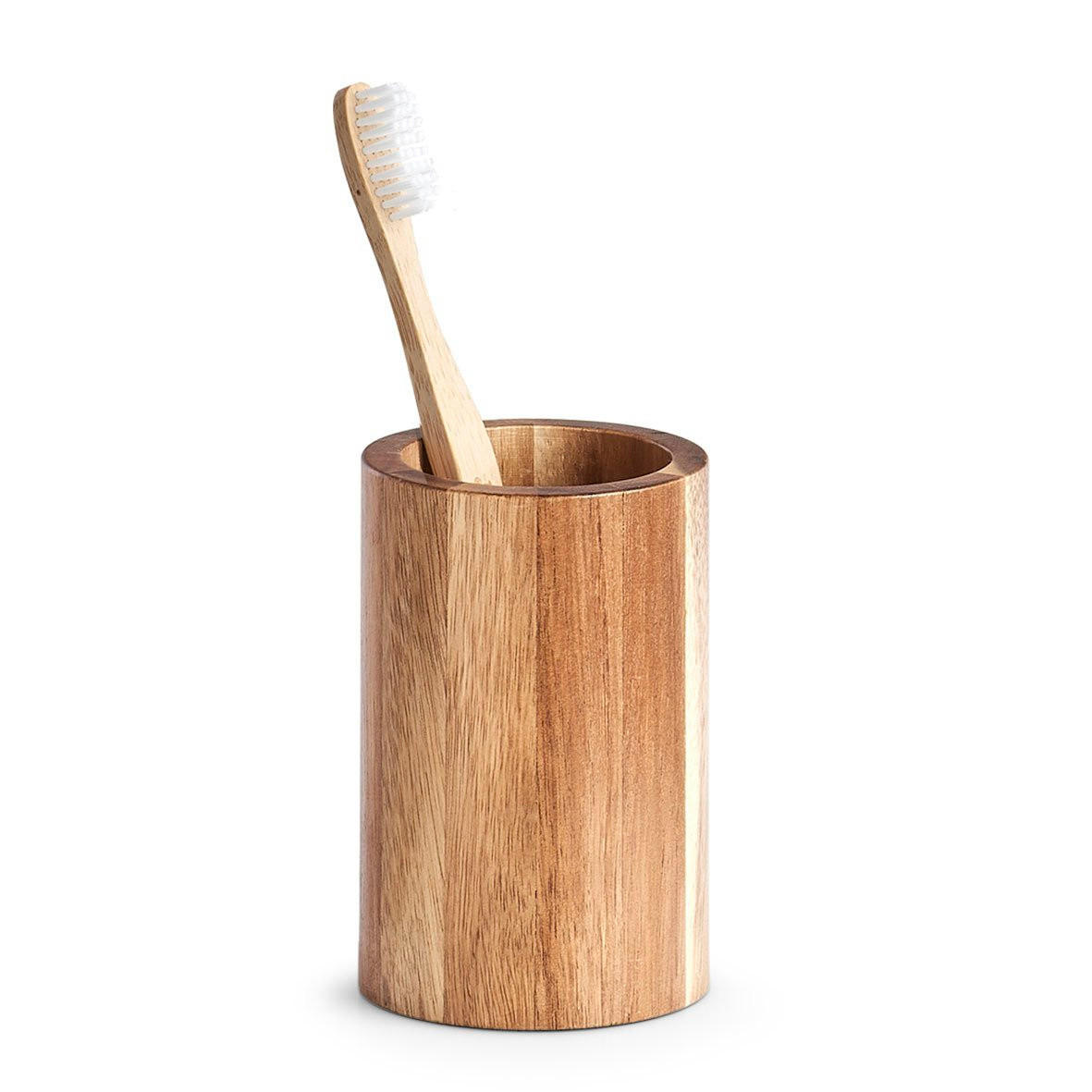 ZAHNPUTZBECHER aus Akazienholz 7/7/11 cm - Braun, Holz (7/11/7cm) - ZELLER