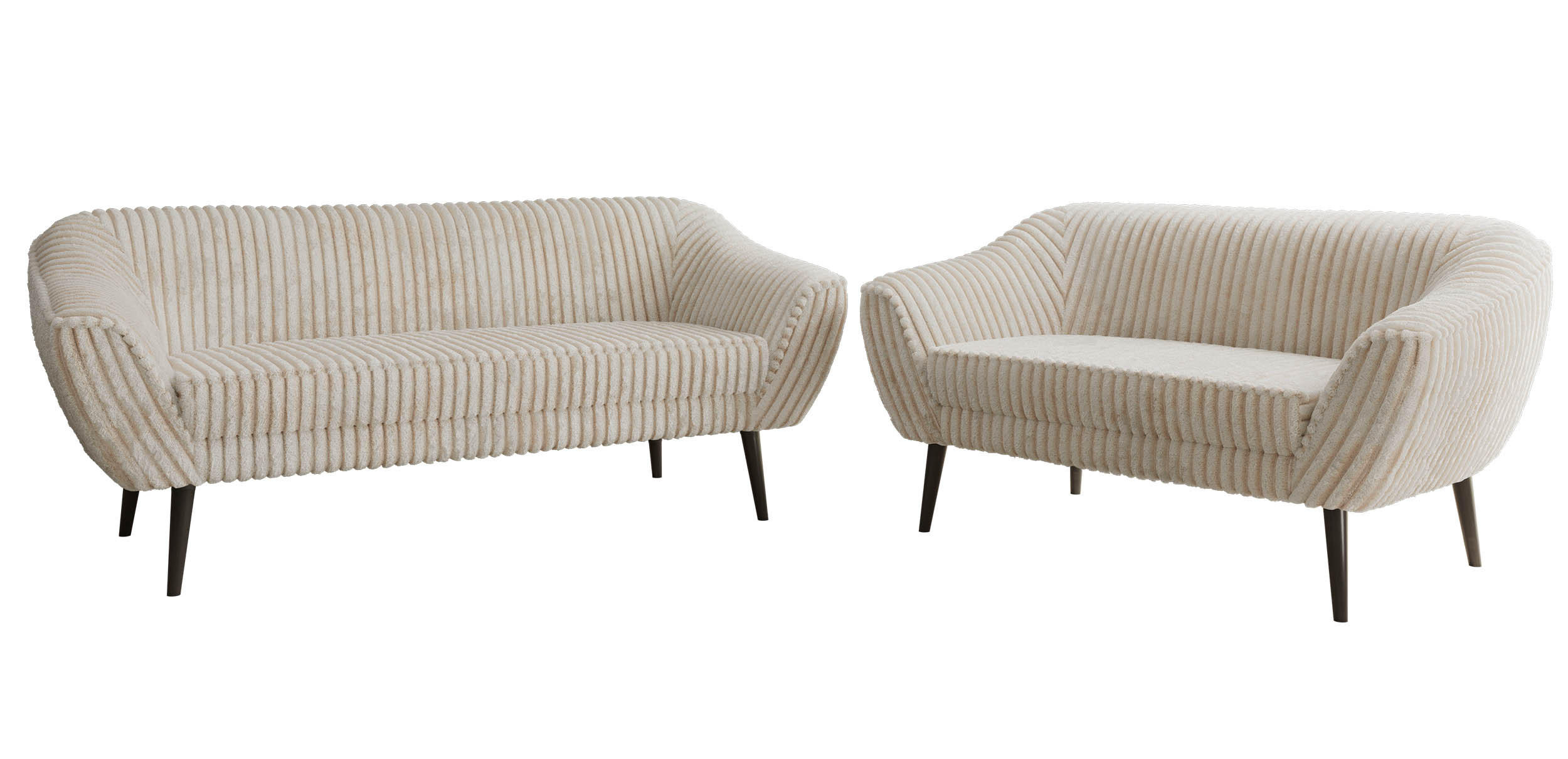 MKS Sitzgarnitur Creme 180x75x74 cm