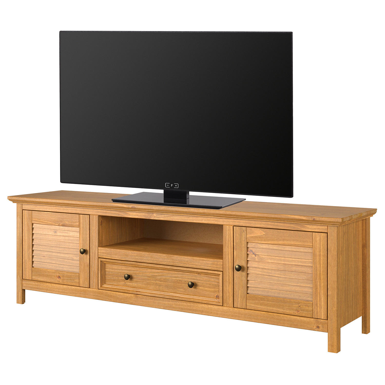 MASSIVES TV-LOWBOARD - Kiefer massiv - 180 cm - Braun/Kieferfarben, Holz/Metall (180/55/42cm) - home24