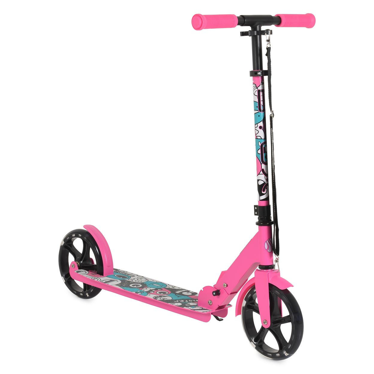 KINDERROLLER Monster klappbar rosa PU-Räder LED ABEC-7 Ständer bis 100 kg - Rosa, Metall (90/40/77cm)