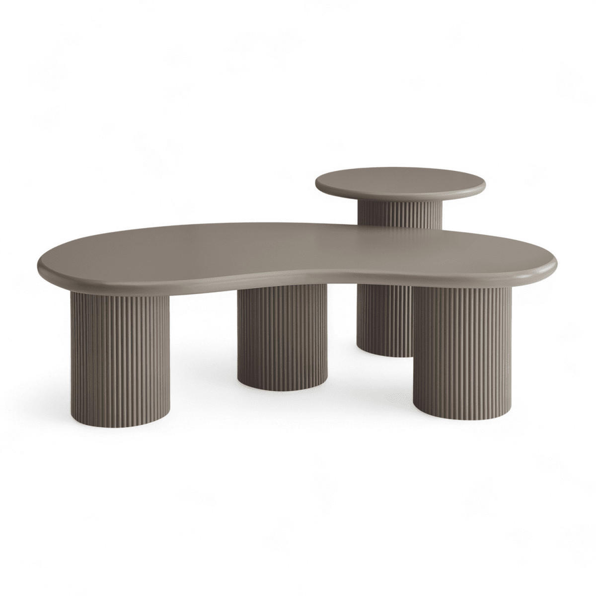 COUCHTISCHE 2er Set Beige - Taupe/Graubraun, Holzwerkstoff (130/70/50cm) - Furnhouse