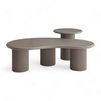 COUCHTISCHE 2er Set Beige - Taupe/Graubraun, Holzwerkstoff (130/70/50cm) - Furnhouse