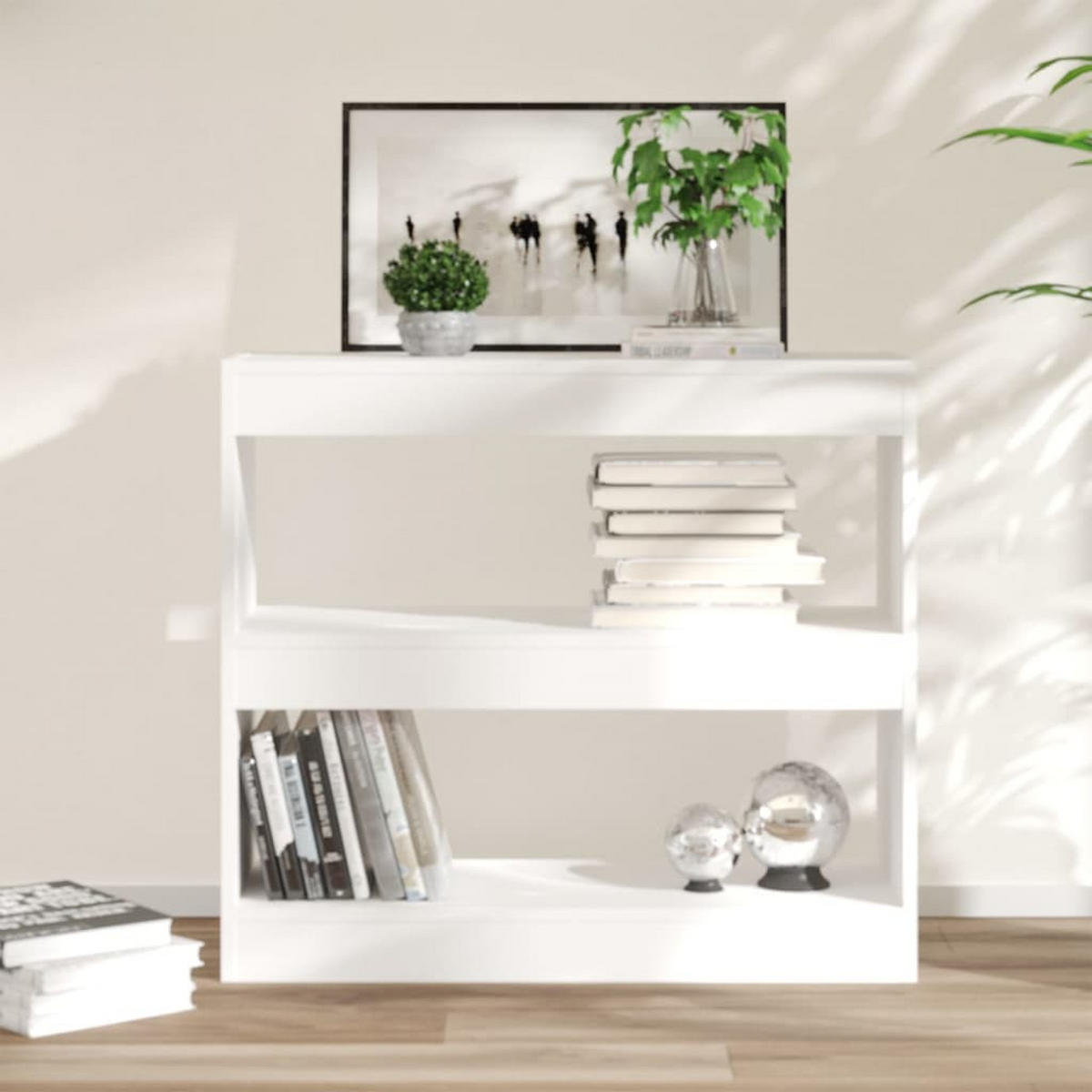 BÜCHERREGAL/RAUMTEILER Weiß 80x30x72 cm - Weiß, Holzwerkstoff (80/72/30cm) - furnicato