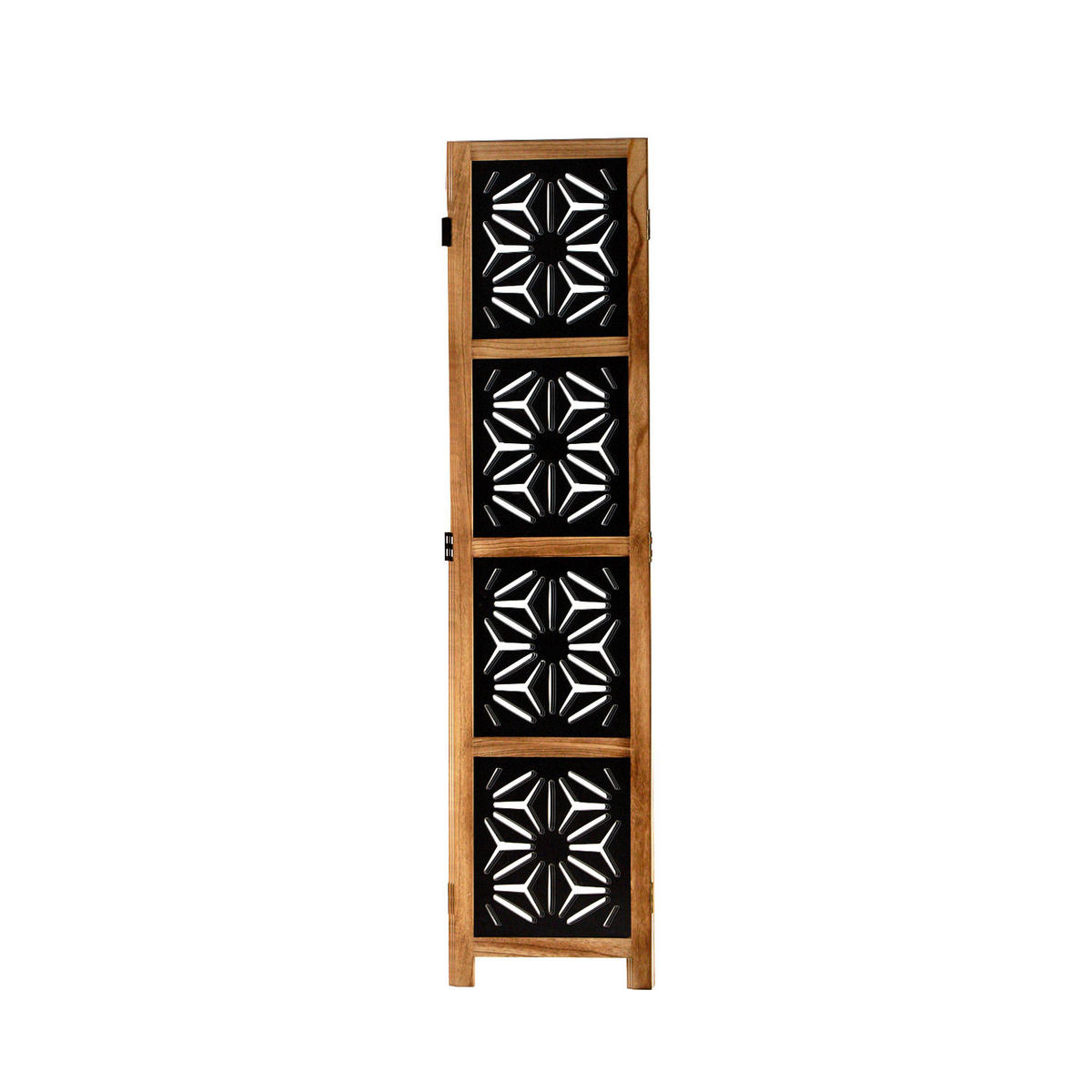 PARAVENT 3-tlg. 120/170 cm Braun Holz-Ornamentik - Braun, Holz (120/170/2cm) - Homestyle4u