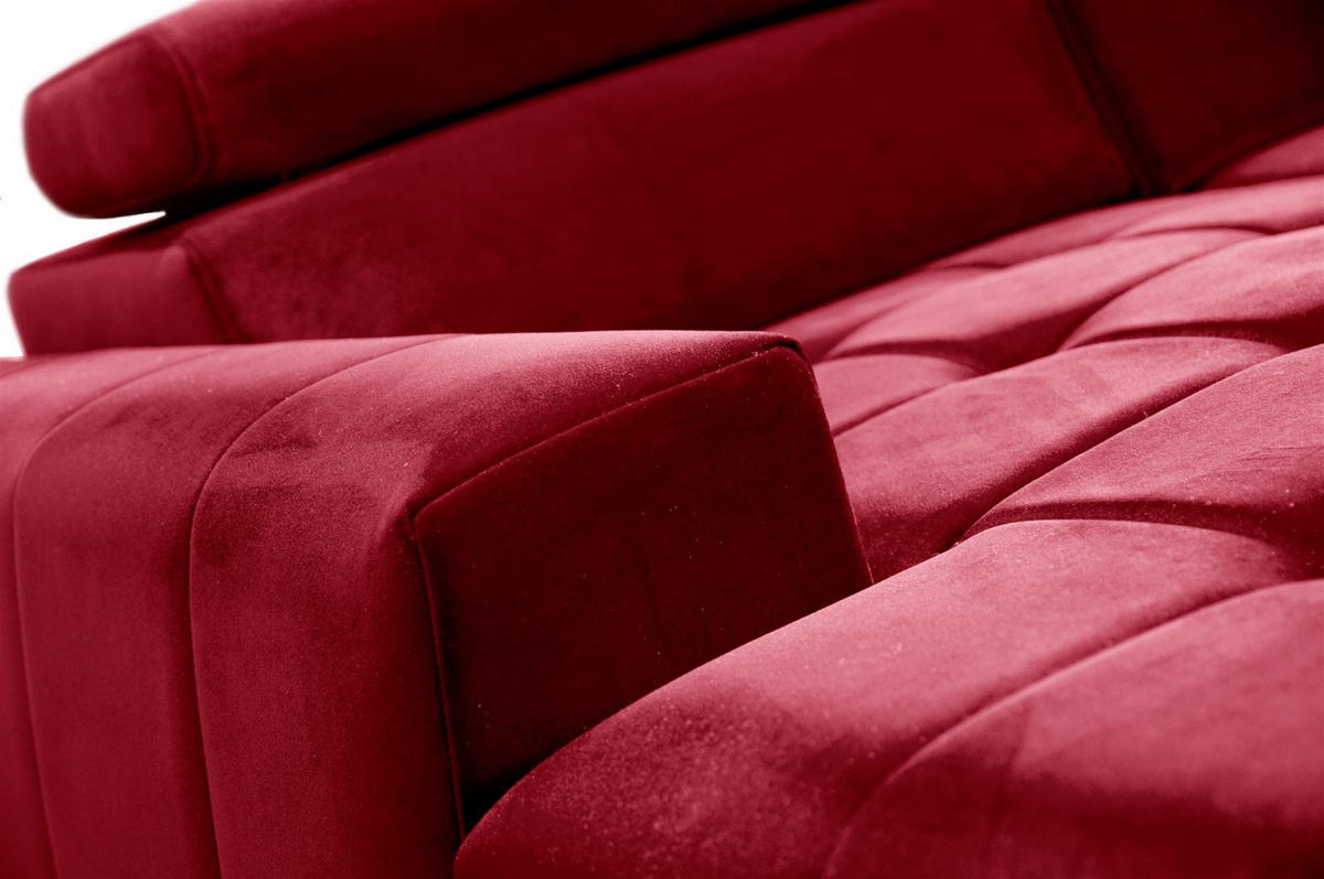 ECKSOFA Agnesa Xs In Salvador - Rot, Holzwerkstoff/Textil (260/200cm) - Fun Möbel