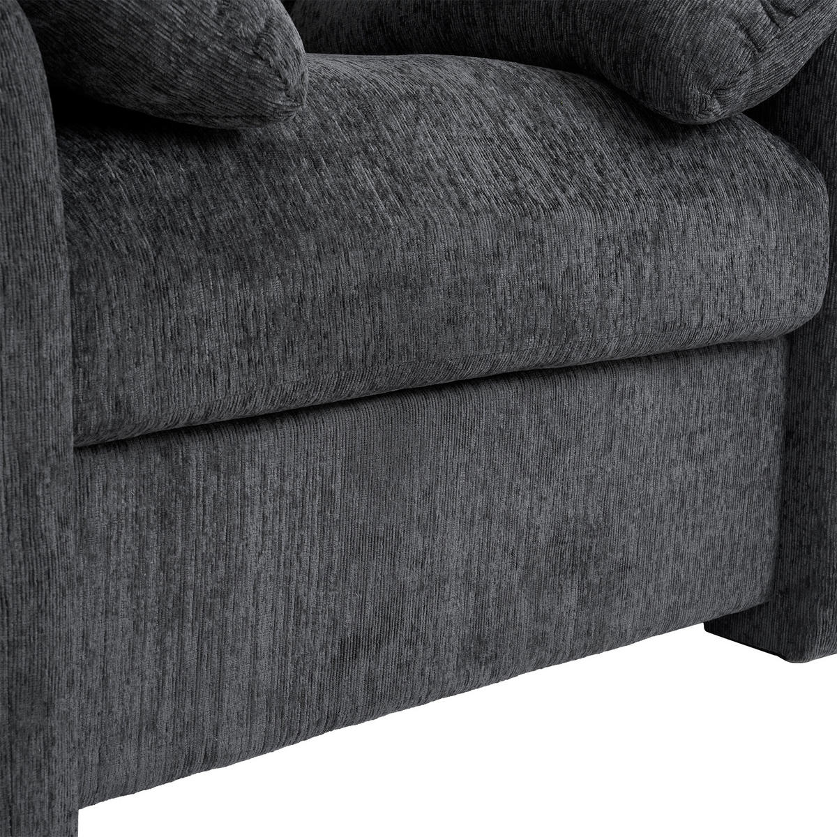 SESSEL DE-33196 übergroß mit Chenille-Bezug Grau - Grau, Holzwerkstoff (96/84/82cm) - ComfortXL