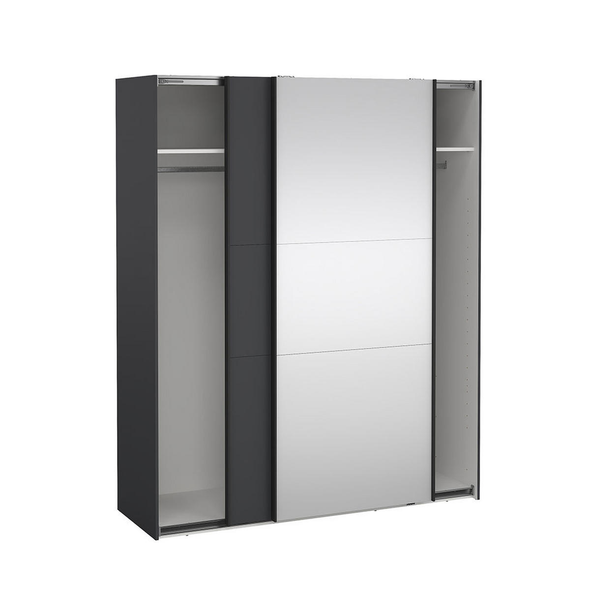 SCHIEBETÜRENSCHRANK, Como, Grau, Holzwerkstoff, 179 x 67 x 221 cm - Grau, Holzwerkstoff (179/221/67cm) - ebuy24
