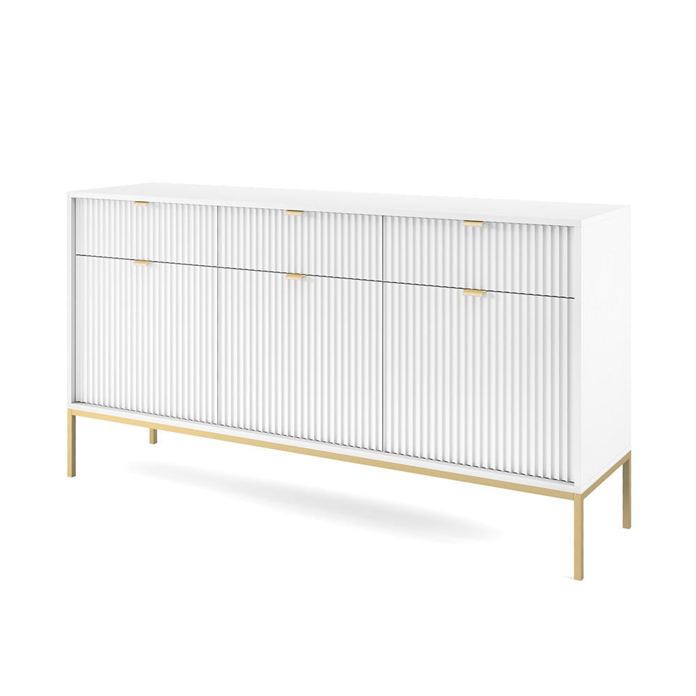 SIDEBOARD Newcastle-160 - Weiß, Holzwerkstoff (154/83/39cm) - Lomado