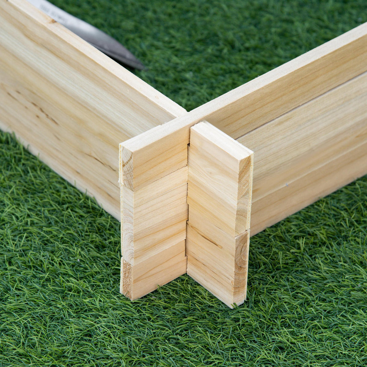 HOCHBEET DE-12174 quadratisch 100/100/16 cm ohne Werkzeug Natur - Naturfarben, Holz (100/16/100cm) - ComfortXL