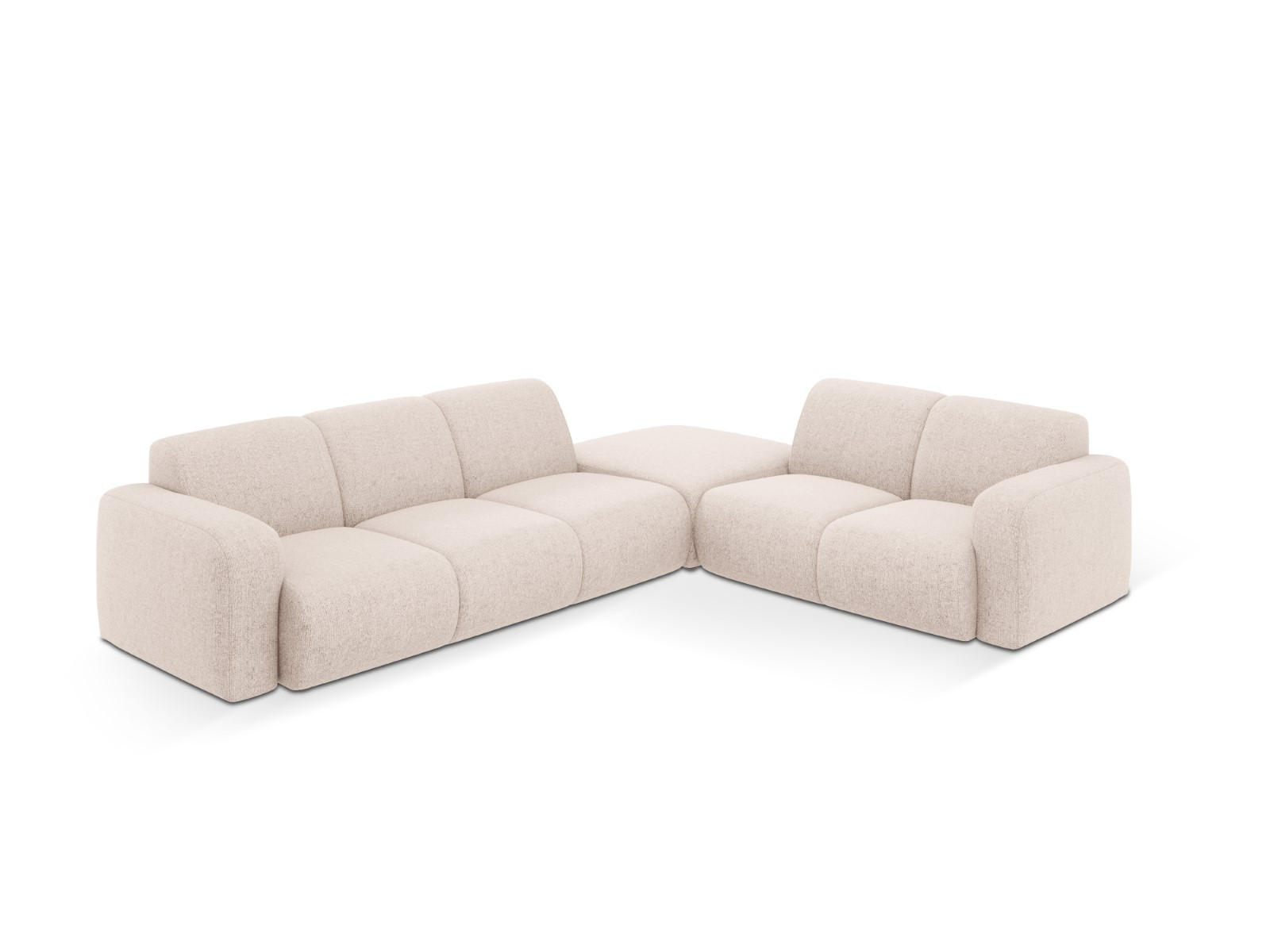 ECKSOFA rechts Molino aus Chenille-Stoff beige 6 Sitzplätze - Beige, Textil (250/315cm) - Micadoni