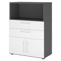 AKTENSCHRANK mittel mit Schubladen 41,7/80/110 cm in Graphitfarben/Weiß - Graphitfarben/Weiß, Holzwerkstoff (80/110/41.7cm) - bümö