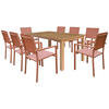 GARTENMÖBEL Java Terracotta 8 Plätze - Orange, Holz - Happy Garden