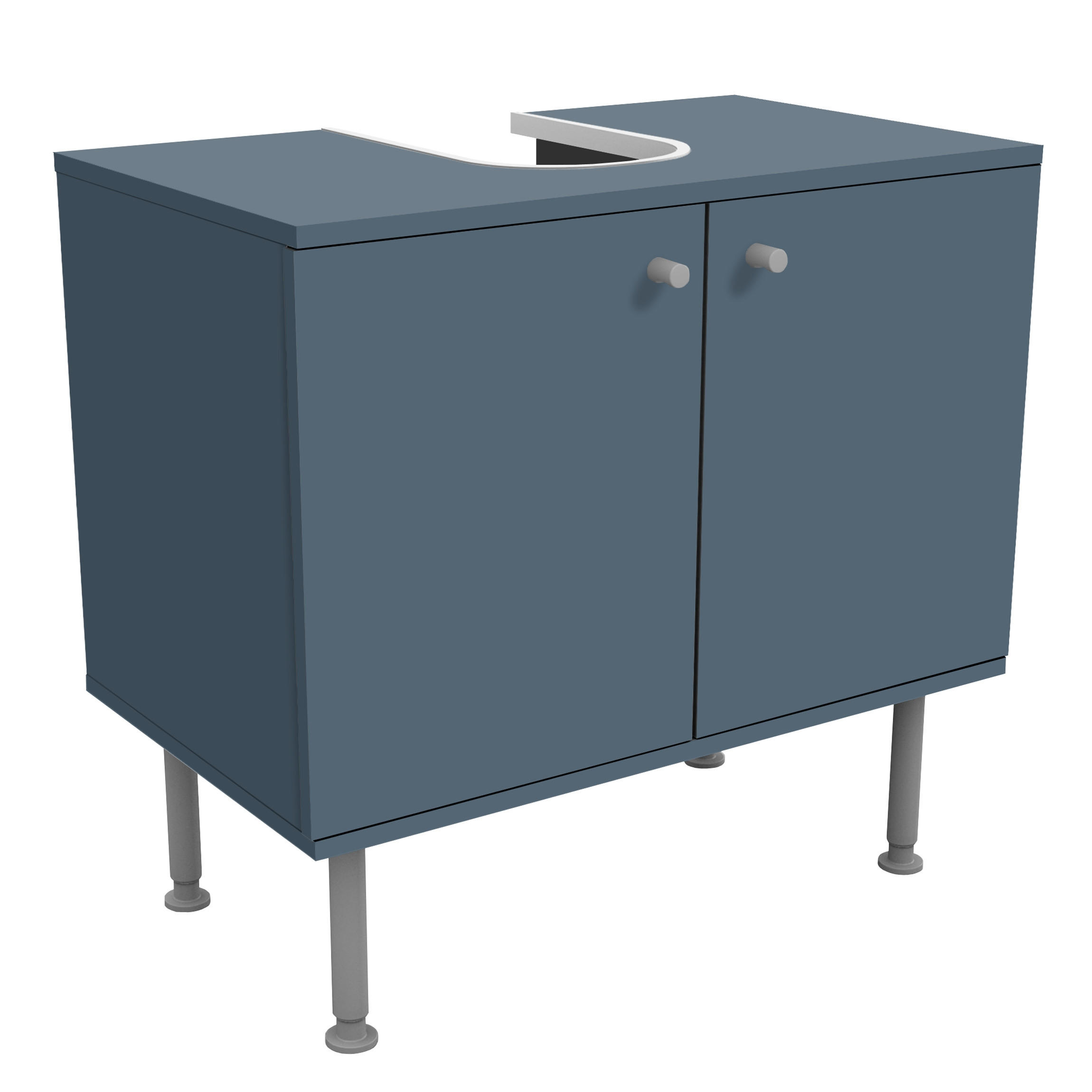 WASCHBECKENUNTERSCHRANK Schieferblau 60/55/35 cm - Petrol, Holzwerkstoff (60/55/35cm) - Bilderwelten