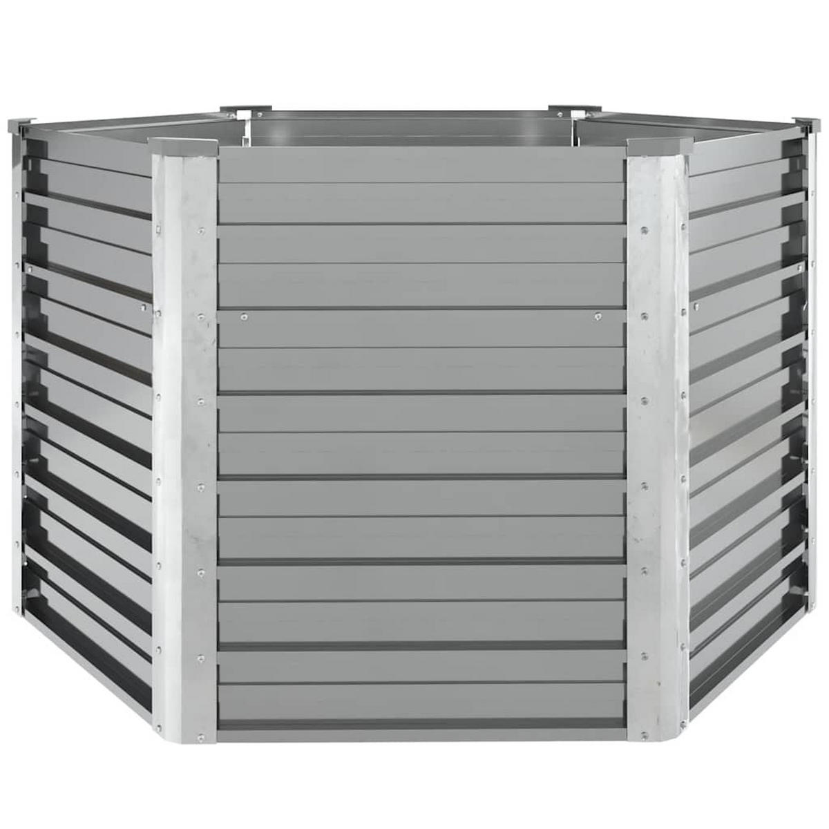 HOCHBEET 129/129/77 cm, aus Verzinkter Stahl, Grau - Grau, Metall (129/77/129cm) - vidaXL