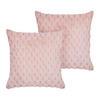DEKOKISSEN 2er-Set Pastellrosa 43/43 cm Purslane - Pink, Textil (43/43cm) - Beliani