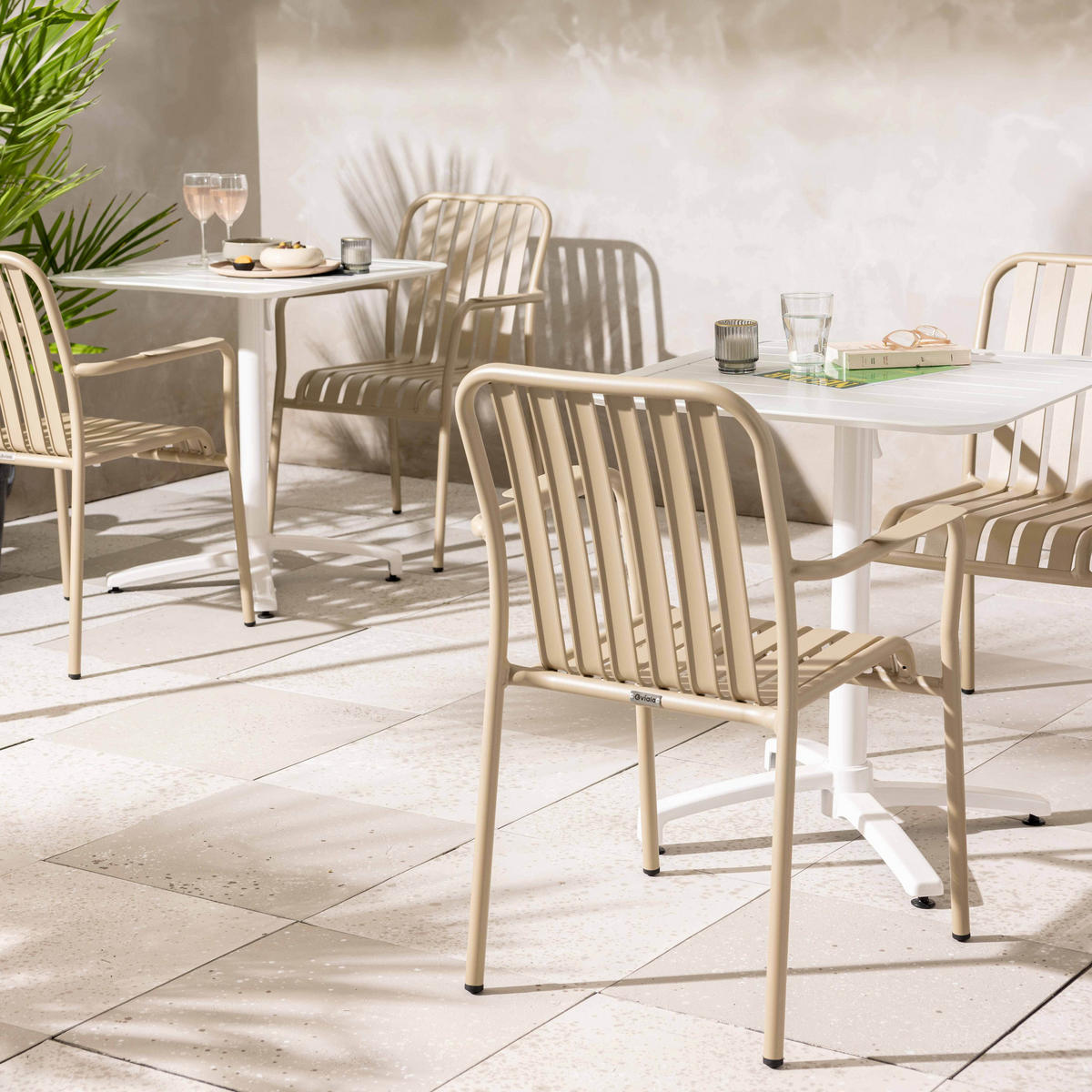 GARTENSTUHL, Taupe - Taupe, Metall (61/85/62cm) - Oviala