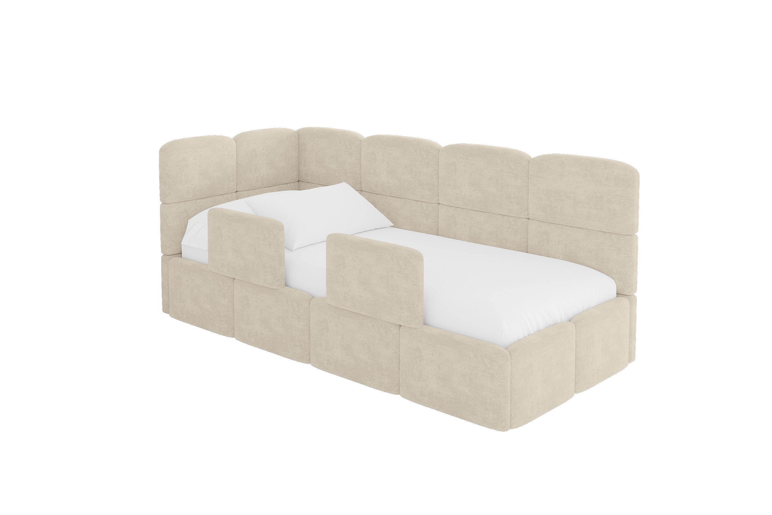 ALTDECOR JEDNOLŮŽKOVÁ POSTEL pro mládež s úložným prostorem, vpravo - KIVY 80x200 béžová