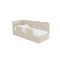 EINZELLBETT Jugendbett mit Bettkasten und Matratze H3/H4, Rechts - KIVY 80x200 Beige - Naturfarben, Holzwerkstoff/Textil (80/200cm) - ALTDECOR