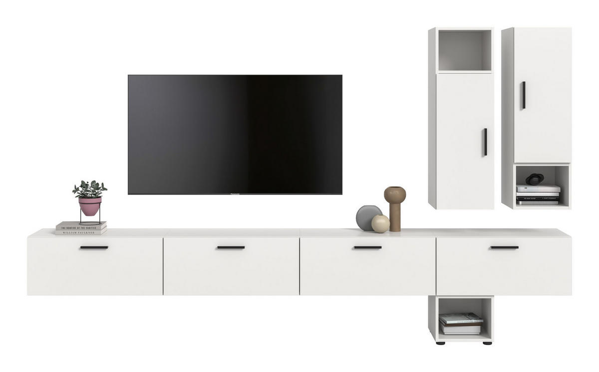 WOHNWAND The One weiß 300/34/178 cm - Weiß, Holzwerkstoff (300/178/34cm) - Xonox