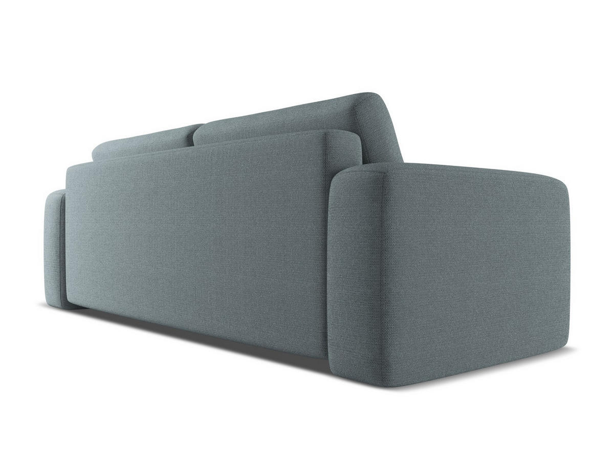 3-SITZER SOFA mit Schlaffunktion Chenille Stoff Blau - Blau/Blaugrau, Kunststoff/Textil (242/91/100cm) - Makamii