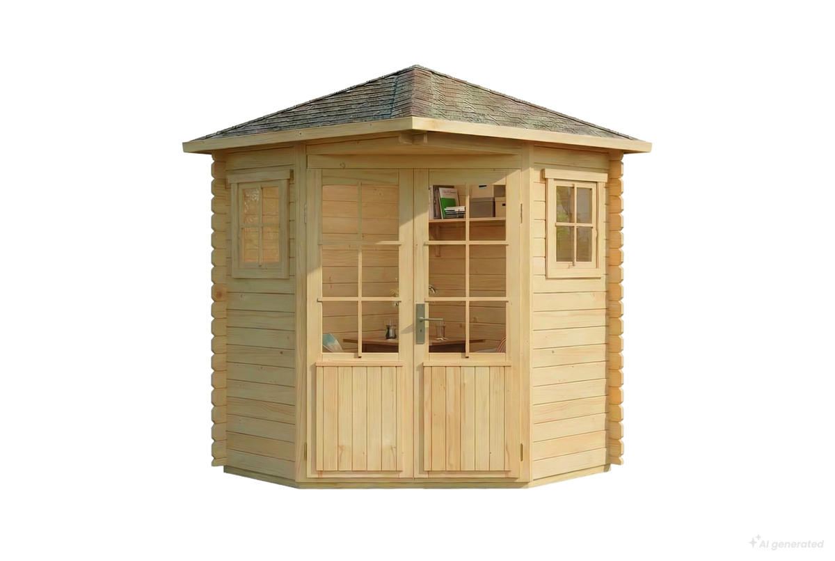 GERÄTEHAUS Holz Sunny Compact - Naturfarben, Holz (220/248/220cm) - Alpholz