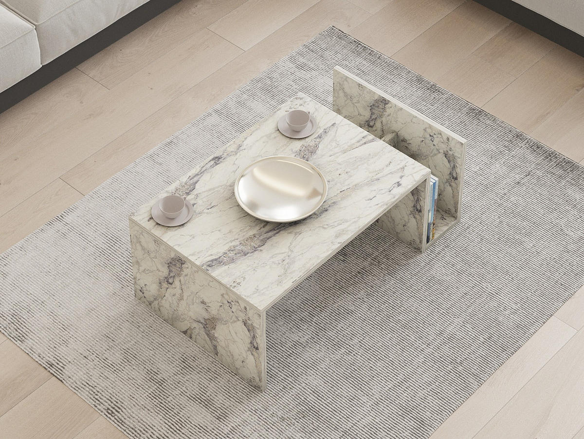 COUCHTISCH memo weiss - Weiß, Holz (86/50/32cm) - Habitat Garten
