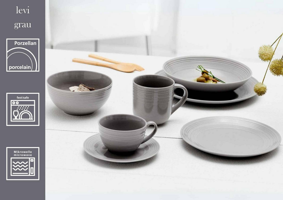 SPEISETELLER Levi Grau ø 27 cm 6er Set - Grau, Keramik (27cm) - Ritzenhoff Breker