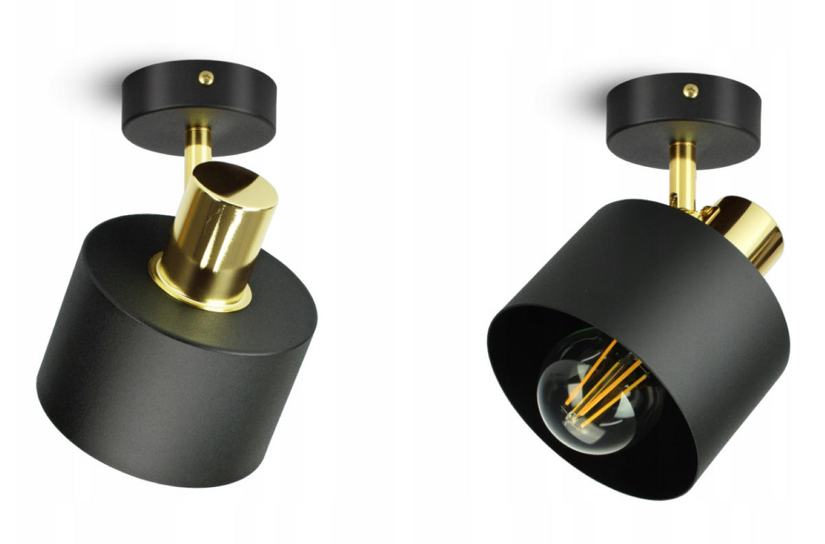 DECKENLEUCHTE BLACKSPOT - Goldfarben/Schwarz, Metall (12/12/20cm) - kiki design