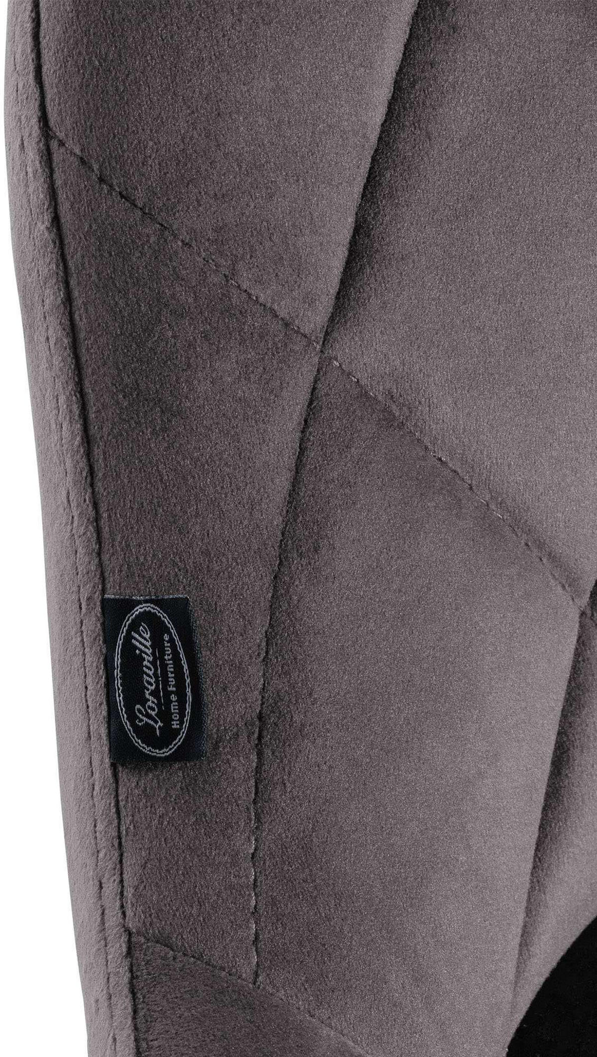 BARHOCKER 2er Set Samt grau - Weiß/Grau, Textil/Metall (46/83/49cm) - CLP