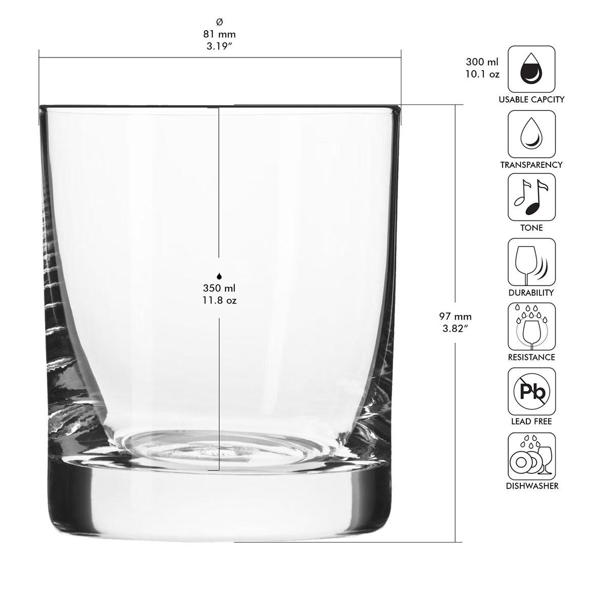 WHISKYGLÄSER Blended, 6er-Set, 350 ml - Transparent, Glas (0.35L) - Krosno Glass