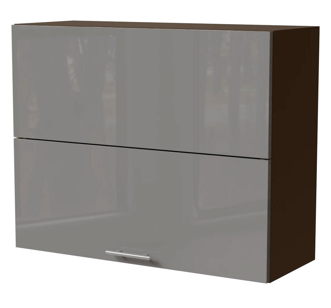 Feldmann-Wohnen Küchenhängeschrank Grau, Dunkelgrau 90x72x32.5 cm