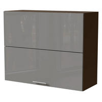 KÜCHENHÄNGESCHRANK Essen W8B/90-AV Grau Hochglanz / Lava Matt 90 / 32,5 / 72cm - Dunkelgrau/Grau, Holz/Holzwerkstoff (90/72/32.5cm) - Feldmann-Wohnen