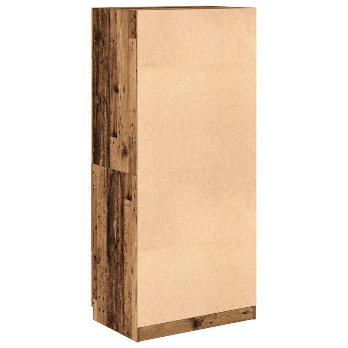 KLEIDERSCHRANK mit 2 Schubladen 2-Türig 80/52/180 cm aus Holzwerkstoff Altholz-Optik Dekor - Braun, Holz (80/180/52cm) - vidaXL