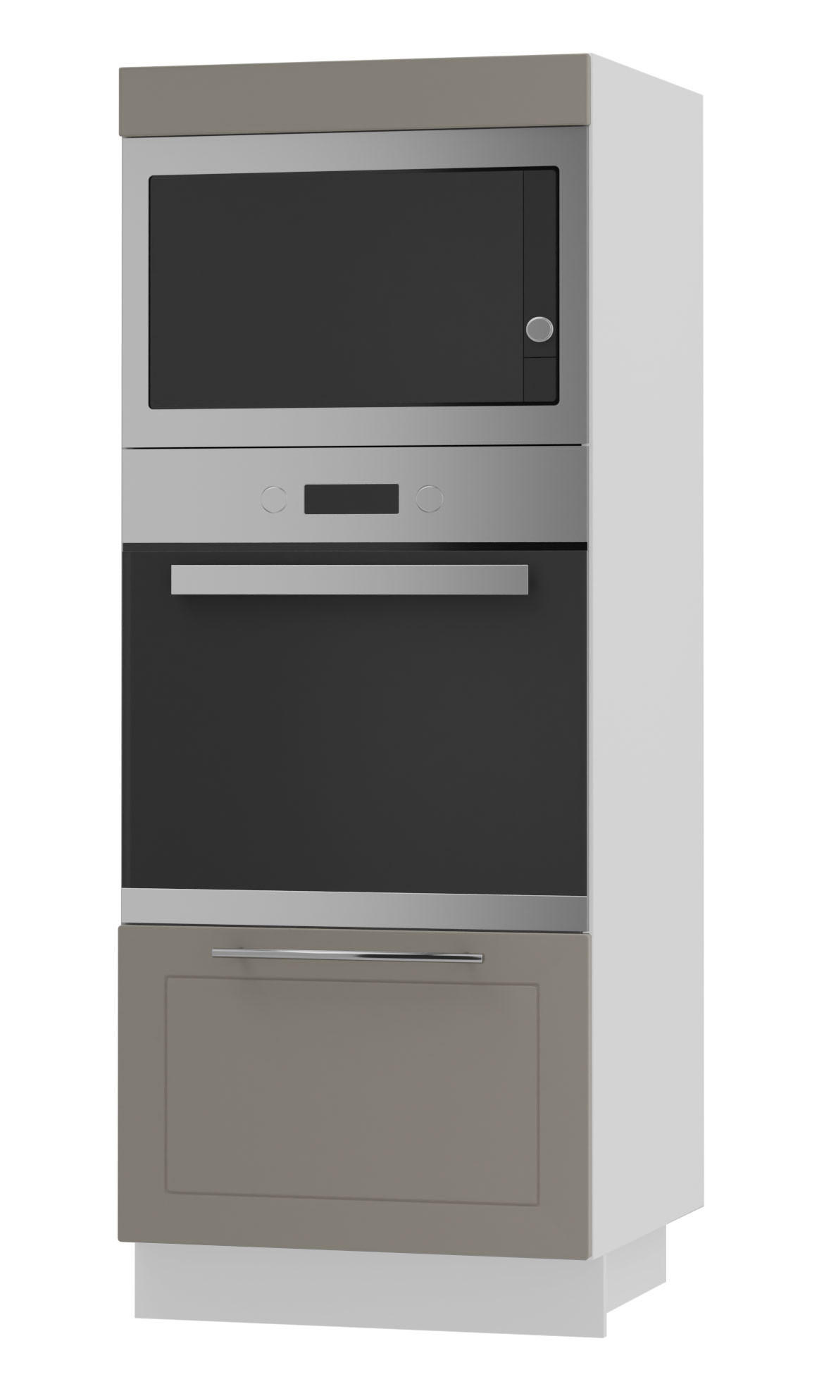 Feldmann-Wohnen Backofenhochschrank Beige, Weiß 60x154x59 cm