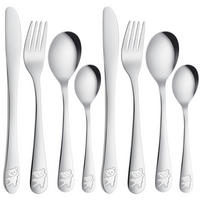 KINDERBESTECK 8-teiliges Set Edelstahl Bärenmotiv - Silberfarben, Metall