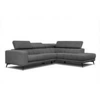 ECKSOFA MORELLO 5-Sitzer, dunkelgrau - Dunkelgrau/Schwarz, Holzwerkstoff/Textil (287/228cm) - Courtois Laville
