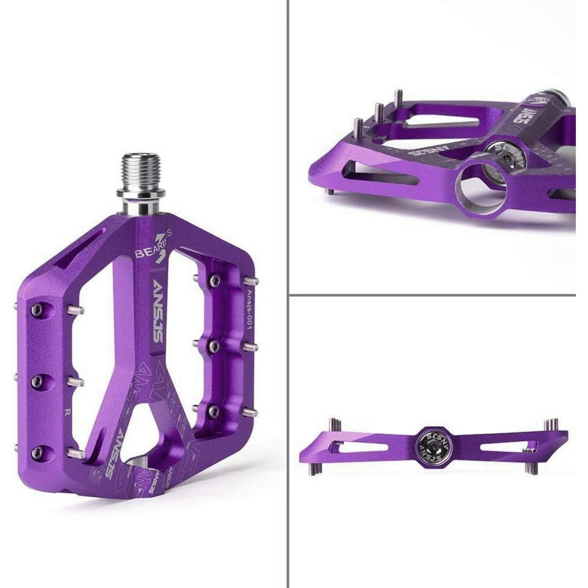 FAHRRADPEDALE Rennrad Aluminium Ultraleicht Antirutsch Violett - Violett, Metall (11/1.5/12.1cm)