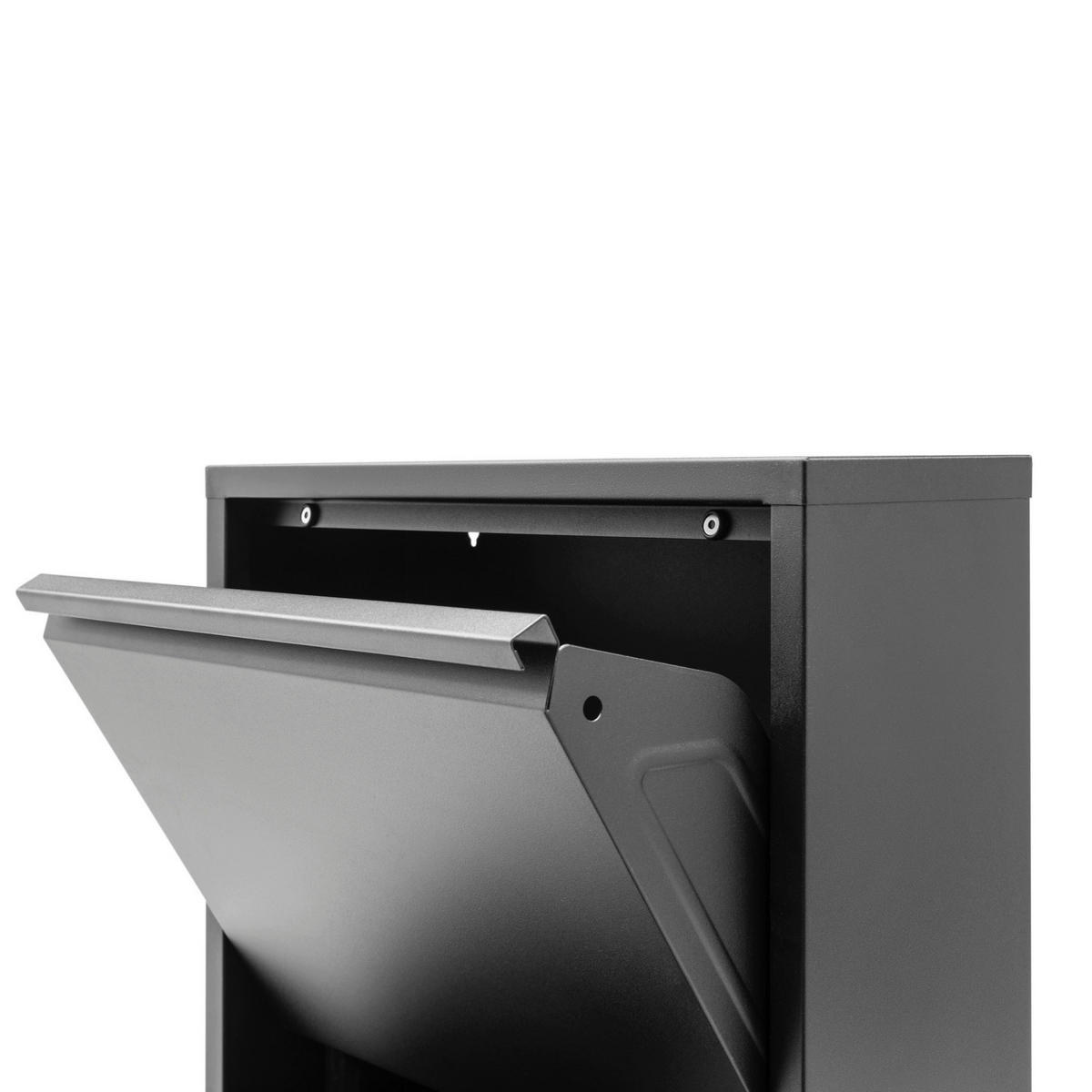 SCHUHSCHRANK schmal Metall mit Magnet 4 Klappen Schwarz - Schwarz, Metall (50/137/15cm) - Gowoll