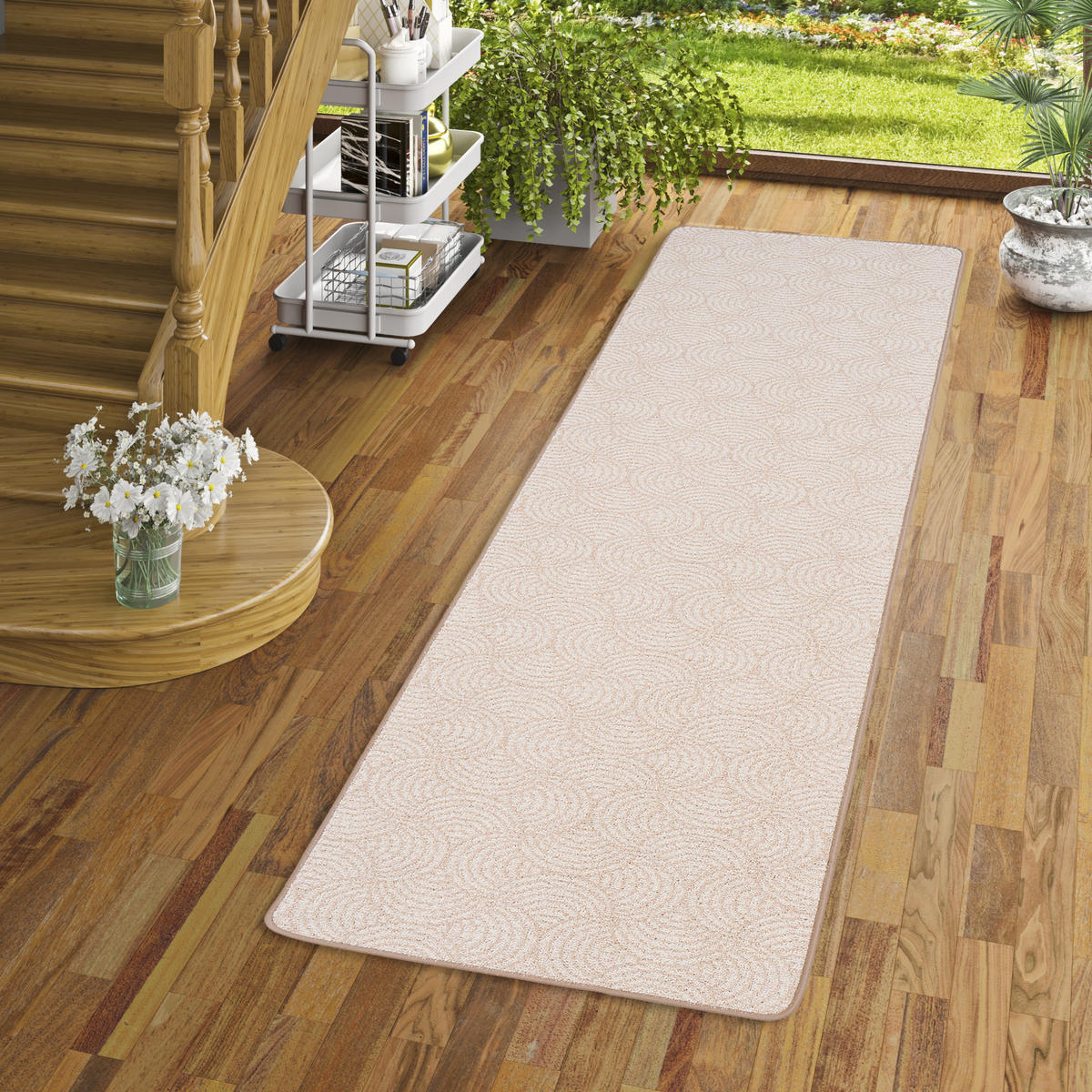LÄUFER FEINSCHLINGE DESIGNER TEPPICH CIRCLE - Beige, Textil (100/400cm) - Snapstyle
