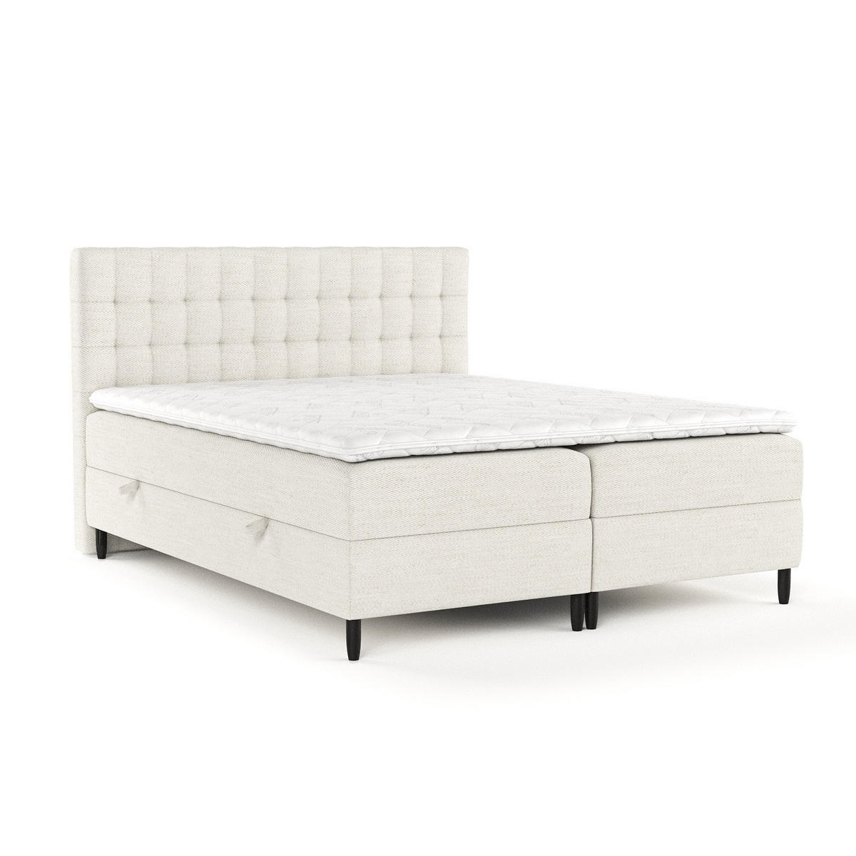BOXBETT Divine Creme 180/200 cm - Creme/Schwarz, Holz/Holzwerkstoff (180/200cm) - Maison de Reve
