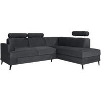 ECKSCHLAFSOFA Kordian rechts graphit - Graphitfarben, Textil (250/200cm) - Beautysofa