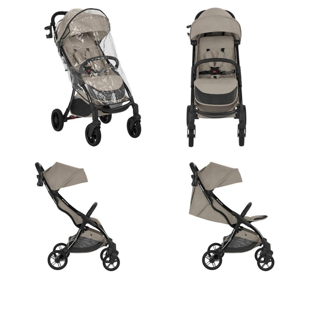 BUGGY Cloe bis 22 kg braun Aluminiumrahmen faltbar Getränkehalter - Braun, Metall (72/43/102cm) - Kikka boo