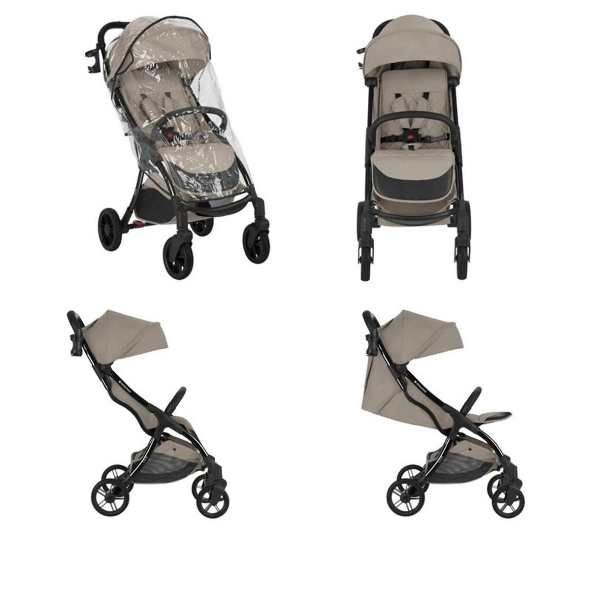 BUGGY Cloe bis 22 kg braun Aluminiumrahmen faltbar Getränkehalter - Braun, Metall (72/43/102cm) - Kikka boo