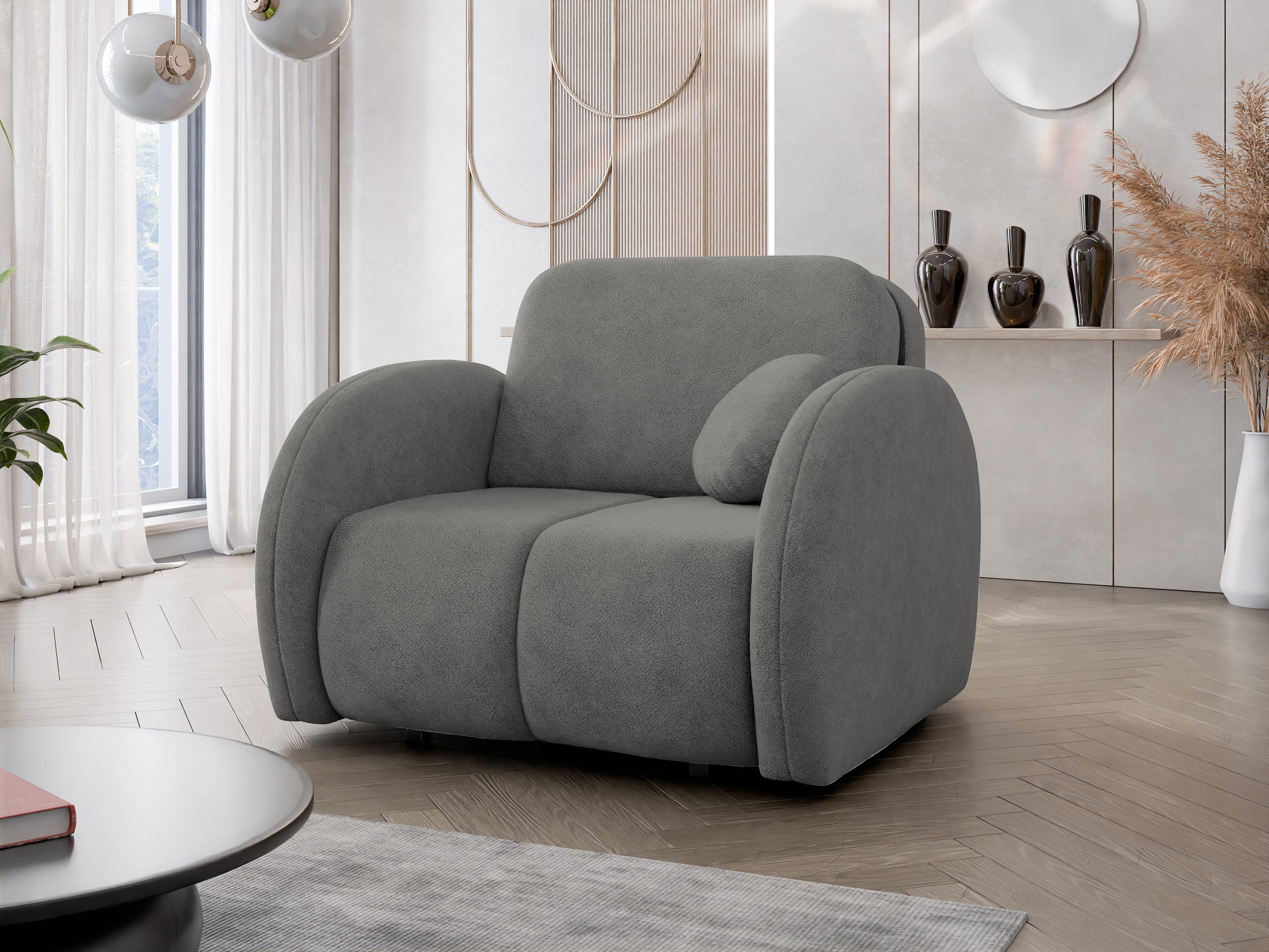 SCHLAFSOFA Viva Comfy I - Schwarz/Grau, Holz/Textil (102/85/103cm) - MIRJAN24